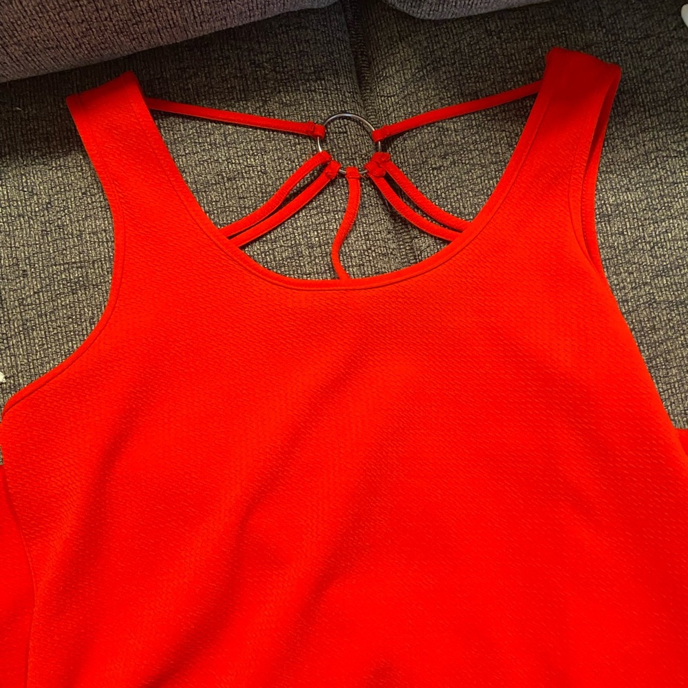 Cute Women’s Red summer Dress! With back out straps!